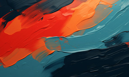 Abstract acrylic paint background in red, blue, orange and black colorsの素材