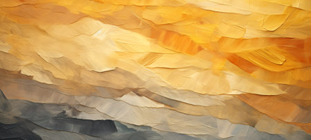 Abstract background of acrylic paint in yellow, brown and blue tones.の素材