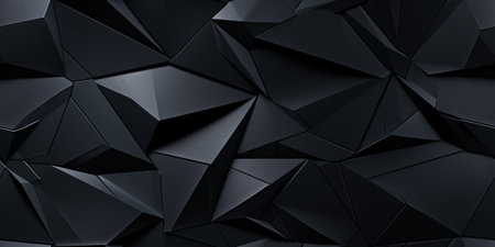 Abstract 3d rendering of black polygonal background. Futuristic polygonal background.の素材