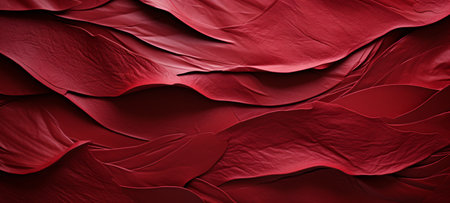 Abstract background of red fabric with folds. 3d render illustration.の素材