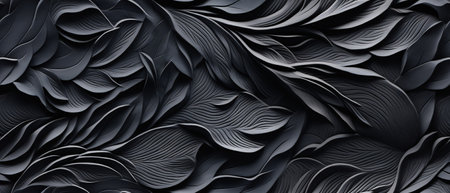 3D rendering, abstract background with wavy lines in black colors.の素材