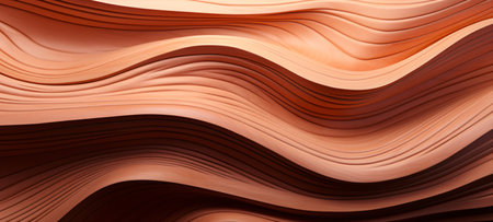 3d render of abstract background with smooth wavy lines in orange colors.の素材