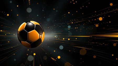 Soccer ball on black background. Vector illustration. Eps 10.の素材