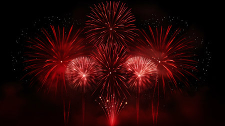 Colorful fireworks display for celebrating Happy New Year and Merry Christmasの素材