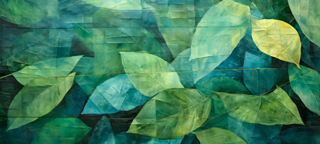 Abstract background of green leaves. 3d rendering, 3d illustration.の素材