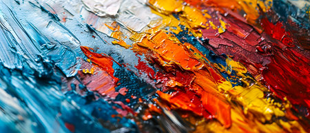 macro artist's palette, texture mixed oil paints in different colors and saturation studioの素材