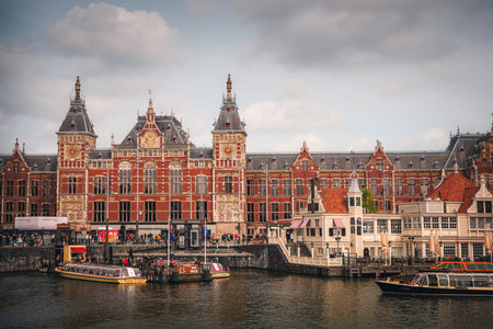 Beautiful view of Amsterdam canals.の写真素材