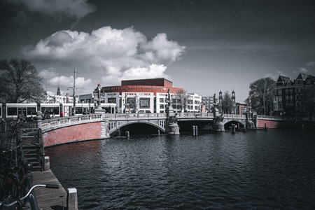 Canals of Amsterdam. Amsterdam is the capital and largest city of the Netherlands.の写真素材