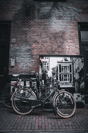 Bicycles in Amsterdam, Netherlandsの写真素材