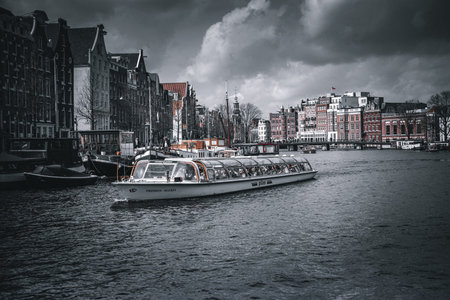 Amsterdam canals and bridges. Amsterdam is the capital and most populous city of the Netherlands.の写真素材