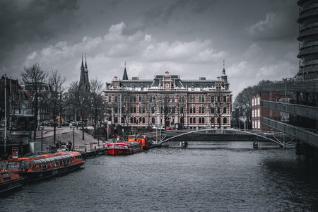 View of the canals of Amsterdam.の写真素材