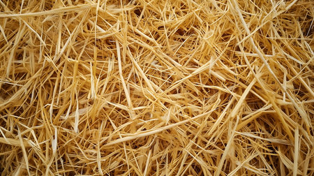 Dry straw texture for background. Close up of dry straw texture.の素材