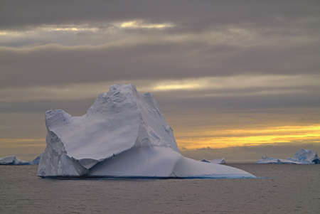 At Penguin Island in Antarctica, you can see natural landscapes such as stones, ice floes, icebergs, snow, sea and a large number of penguins. This is a great place for outdoor travel in summer.の写真素材