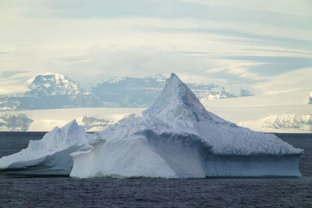 At Penguin Island in Antarctica, you can see natural landscapes such as stones, ice floes, icebergs, snow, sea and a large number of penguins. This is a great place for outdoor travel in summer.の写真素材