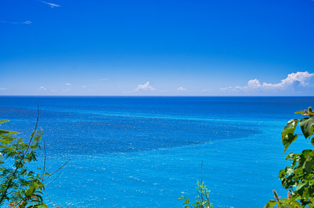 Pacific Ocean-Landscape of the beautiful sky with the clear blue sea. Hualien County, Taiwan is a very popular place for leisure travel.の写真素材