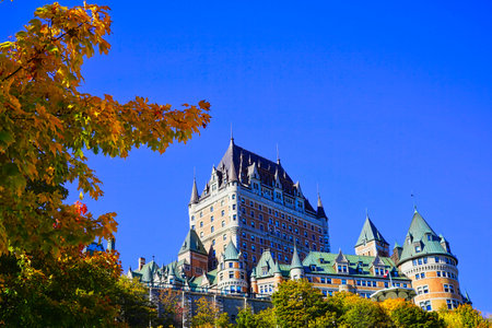 View of the Chateau Frontenac from a distance.のeditorial素材