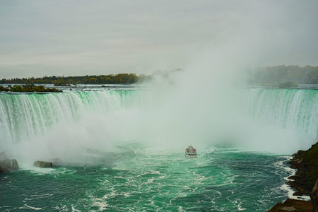 Niagara Falls, water and fog create a sense of mystery.One of the three largest waterfalls in the world, spanning the United States and Canada. 2016.の写真素材