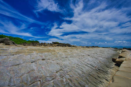 The erosion of the ocean and weathering. Forms strange rocks and stones. Fugang Geopark (Xiaoyeliu), Natural stone sculptural park. Taitung County, Taiwan. Sep. 2021の写真素材