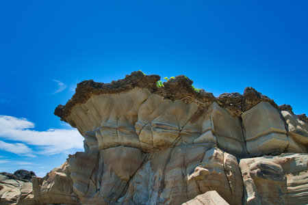 The erosion of the ocean and weathering. Forms strange rocks and stones. Fugang Geopark (Xiaoyeliu),...
