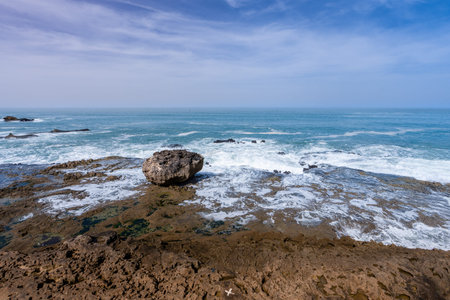 Enjoy stunning views of the Atlantic Ocean from the historic fortifications of Essaouira, Morocco.