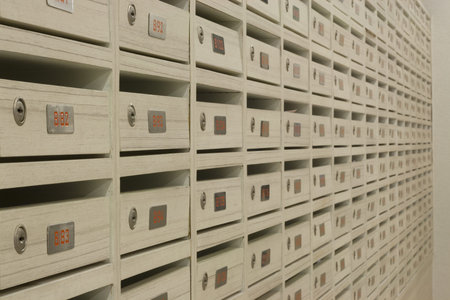 Wooden Mail Box Panel in Apartment