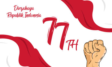 Merdeka Indonesia. Happy 77th Indonesian Independence Dayのイラスト素材