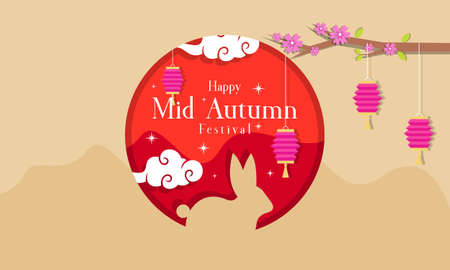 Chinese Mid Autumn Festival Background Vectorのイラスト素材