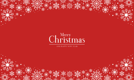 Merry Christmas with Beautiful Snowflake Ornaments Backgroundのイラスト素材