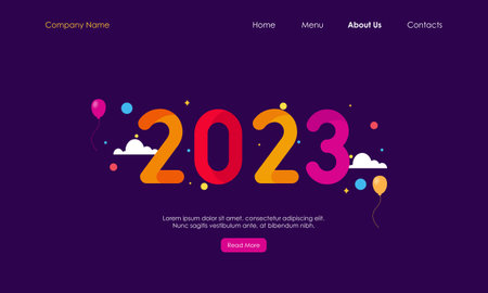 Happy New Year 2023 Celebration Landing Pageのイラスト素材