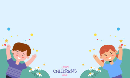 Happy World Children's Day with Copy Space Backgroundのイラスト素材