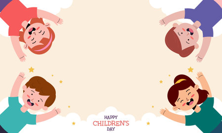 Happy World Children's Day with Copy Space Backgroundのイラスト素材