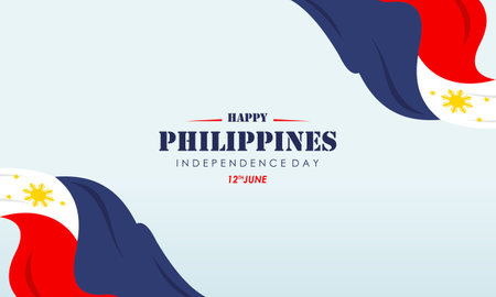 Celebrating the Philippines Independence Day Banner Backgroundのイラスト素材