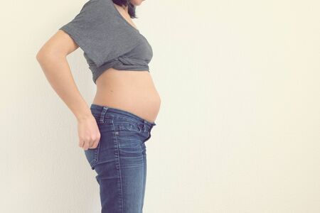 Vintage pregnant photo backgroundの写真素材