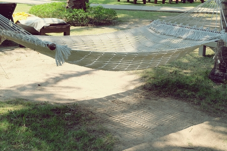 White hammock in the garden.の写真素材