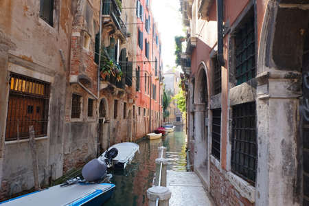 Buildings along the canal beautiful town in Venice, Italy.の写真素材