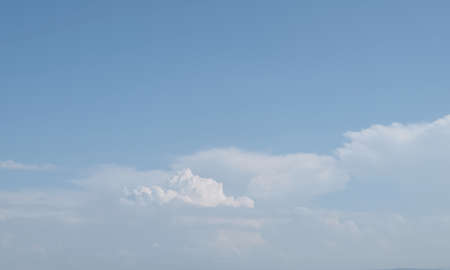 Nature Blue sky with white clouds background, space for text.の写真素材