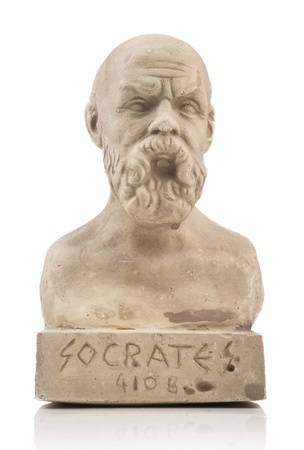 Socrates statue isolated on whiteの写真素材