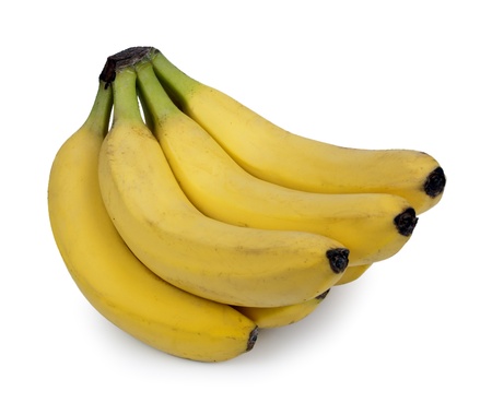 Fresh bananas isoloated on whiteの写真素材