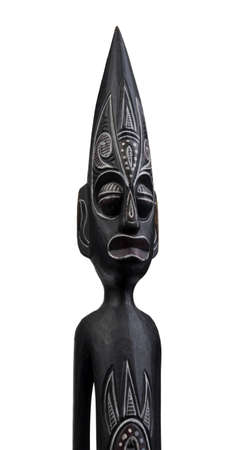 African statue isolated on whiteの写真素材