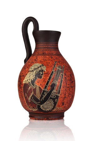 Ancient greek jar with Apollo picture from 500-580 b c の写真素材