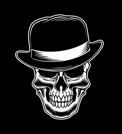 Skill mafia theme vector black and white design illustrationのイラスト素材