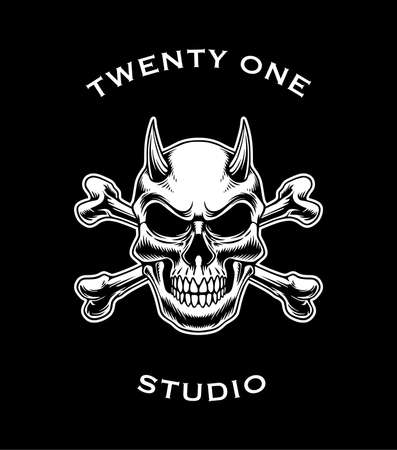 Skull vector design illustration gangster themeのイラスト素材