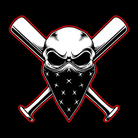 Skull gangster icon design illustrationのイラスト素材