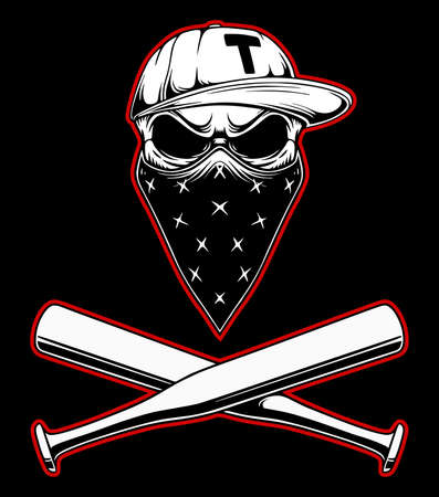 Skull gangster icon design illustrationのイラスト素材