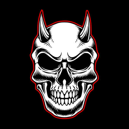 Skull gangster icon design illustrationのイラスト素材