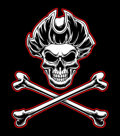 Skull gangster icon design illustrationのイラスト素材