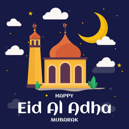 happy Eid al adha celebratory illustrationのイラスト素材