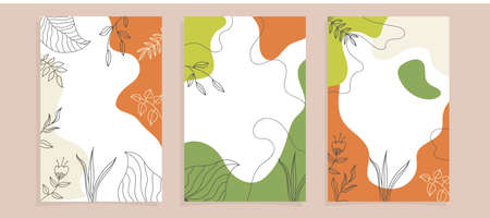 Abstract tropical leaves poster coversのイラスト素材