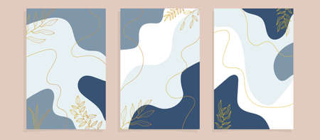 Abstract tropical leaves poster coversのイラスト素材