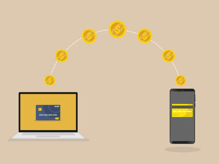 Online banking technology. e wallet, e payment, internet app.のイラスト素材